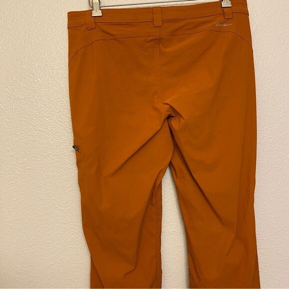 Eddie Bauer hiking nylon Cargo Pants burnt Orange gorpcore 12 long - Picture 5 of 13